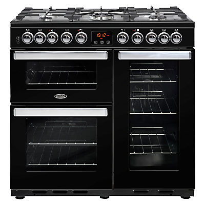 Belling Cookcentre Deluxe 90DFT Dual Fuel Range Cooker Black